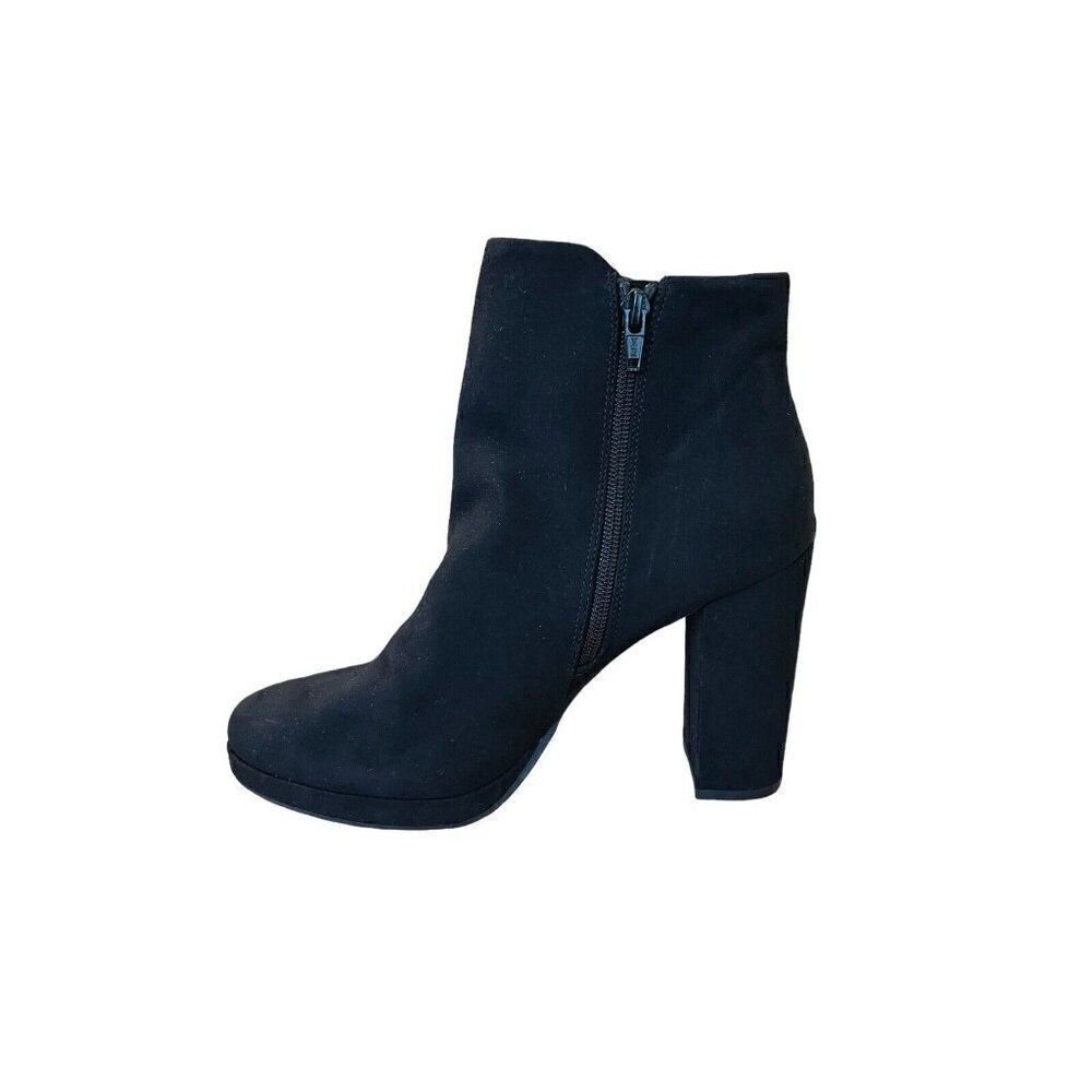 Women’s Size 9.5 M Black Faux Suede High Heel Booties LC Lauren Conrad Boots - Picture 8 of 11